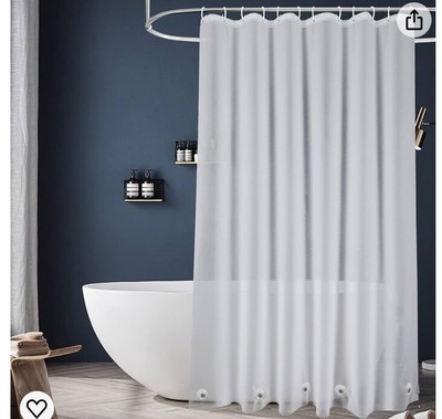 Eurocross Frosted Shower Curtain 72 W   X 74  L