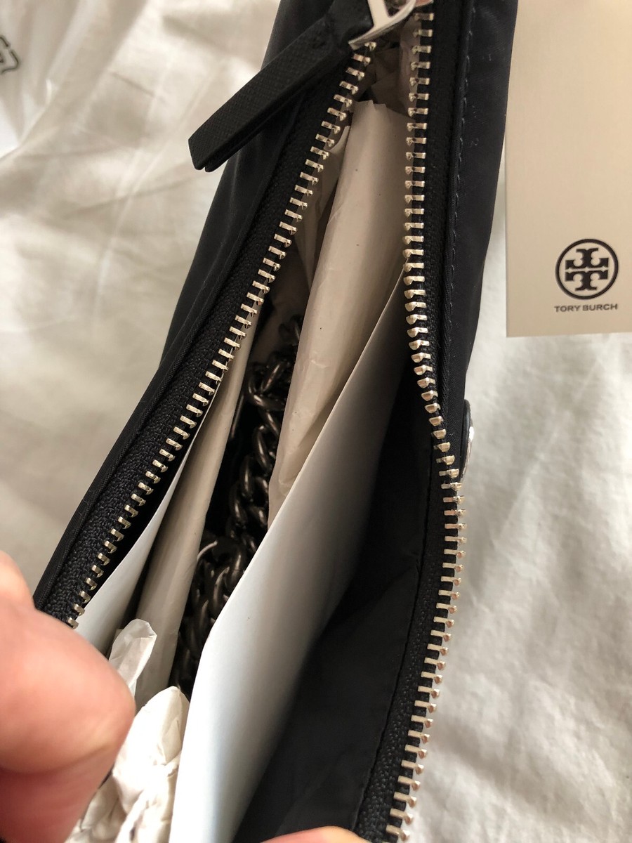 Tory Burch 黒 ナイロン ビジネスバッグ New Tory Burch Black Small Virginia Nylon Shoulder Bag Crossbody