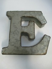 Galvanized Metal Letter E 6" Rustic Country Industrial Farmhouse 3D