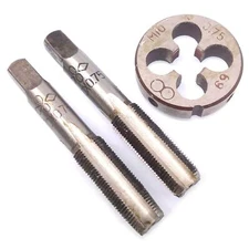 HSS M10 x 0.75mm Taper & Plug Tap & M10 x 0.75mm Die Metric Thread Right Hand