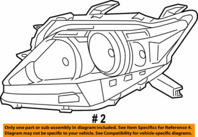 Lexus Toyota OEM 10-12 Rx350-headlight-lens & Housing Right