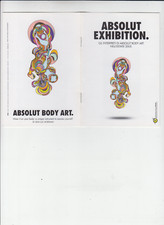 " ABSOLUT EXHIBITION.  "  ABSOLUT BODY ART. - Faltkarte -  Promocard Itralien