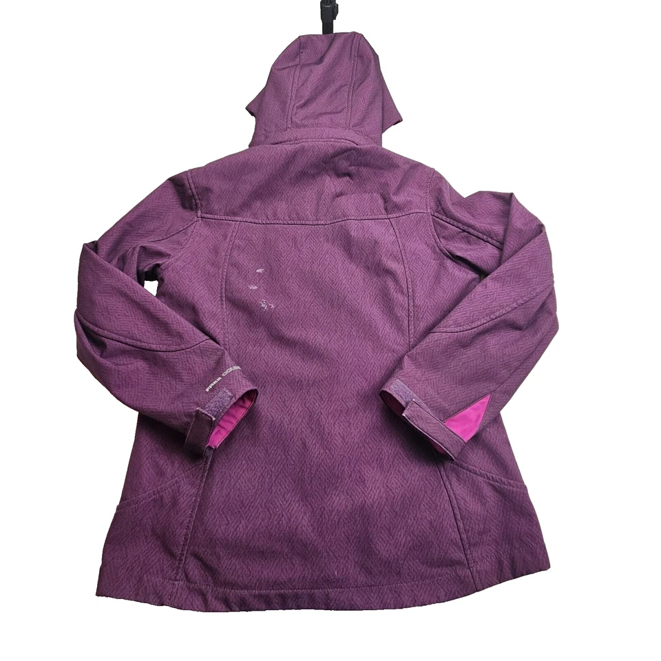 Free Country Mujer Pequeño Softshell Piel Sintética Forrado Con Capucha Púrpura Bolsillos con Cremallera Foto 2 de 4