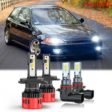 For HONDA CIVIC 1992-2003 H4 9145 LED Headlight Bulb High Low Beam Fog Light Kit
