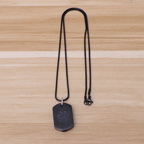 Cut Cremation Memorial Men Jewelry Dog Tag Pendant Ashes Necklace Man Simple - Picture 10 of 12