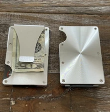 Aluminum Shiny Minimalist RFID Blocking Slim Wallet with Money Clip *Per Wallet