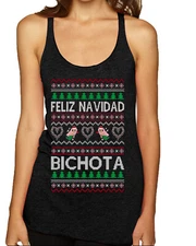 Feliz Navidad Bichota TriBlend Racerback Tank Top