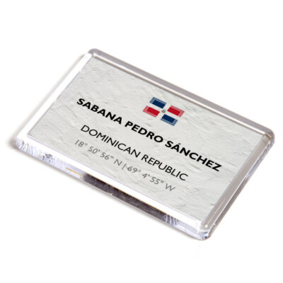 FRIDGE MAGNET - Sabana Pedro Sanchez - Dominican Republic - Lat/Long