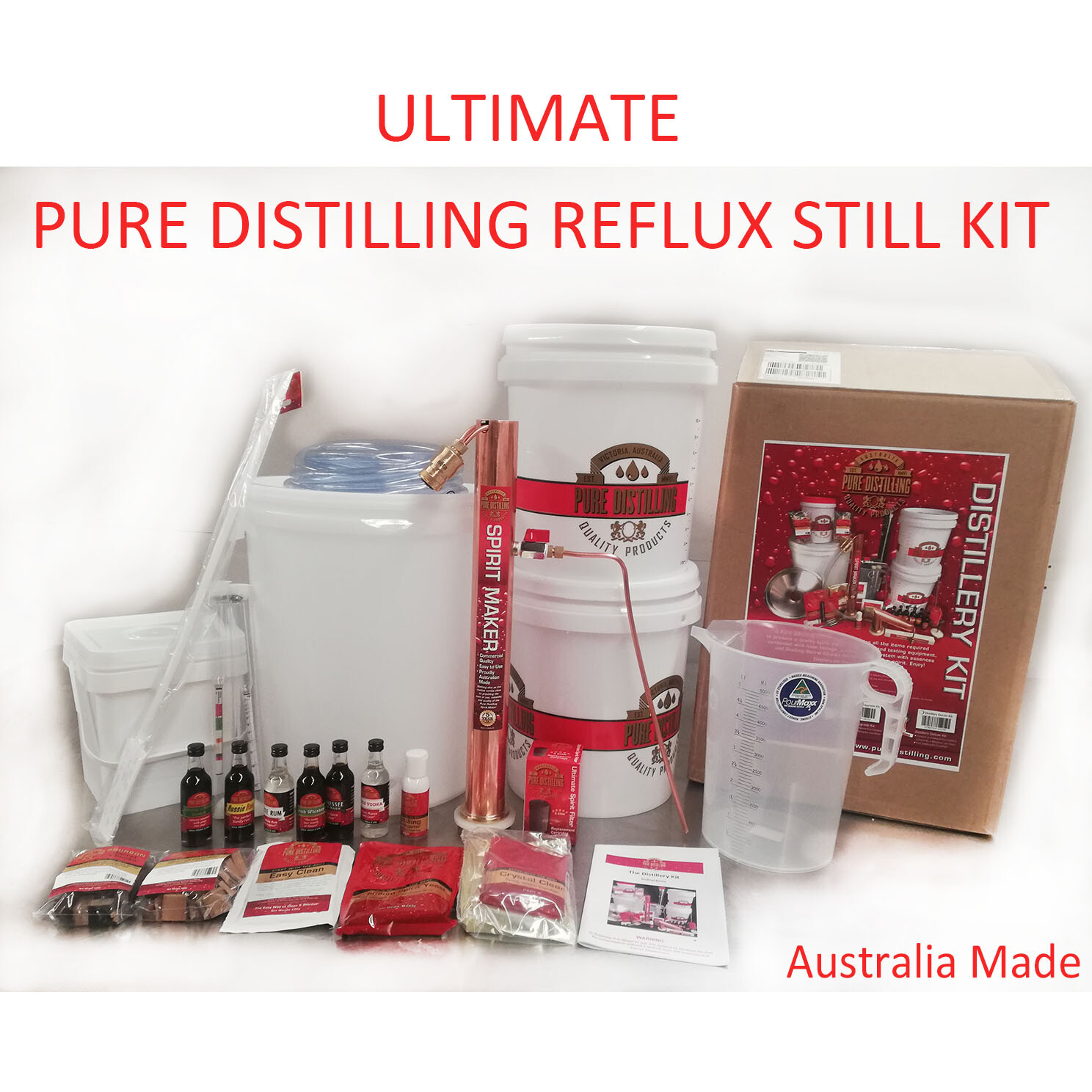 New PURE DISTILLING Ultimate Reflux Still Kit with Choice of 30L/35L/65L Boiler