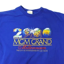 vintage MGM Grand Las Vegas 2000 Millenium T-Shirt  Made in USA - Size XL