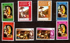 ZY898 CAYMAN ISLANDS 8 T. neufs : tableaux de Titien et la nativité