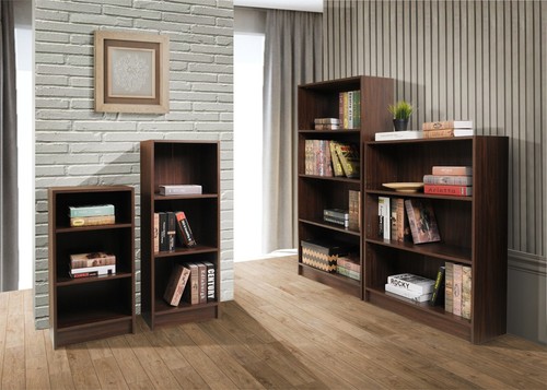 Small Narrow Bookcase Storage Display Shelving Unit Bookshelf Rack Stand Walnut - Picture 6 of 6