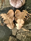 GIAMBATTISTA VALLI Nude Leather Gladitor Glitter Platform Sandals Size 38.5 — photo 4