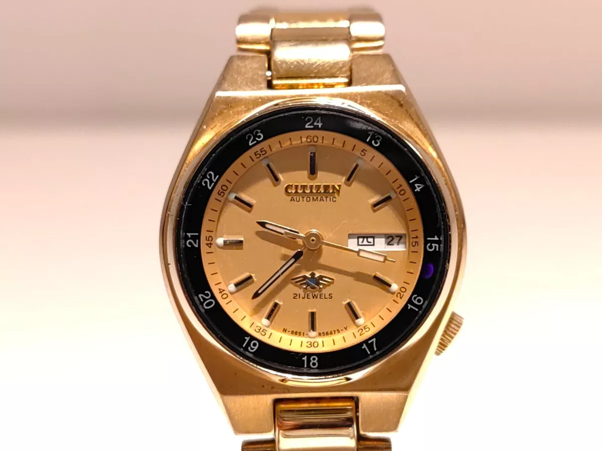 VINTAGE RARE JAPAN GOLD PLATED LADIES AUTOMATIC WATCH DAY DATE