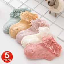 Baby Girls Infant Sweet Lace Ruffle Frilly Ankle Socks School Dance Wedding Sock