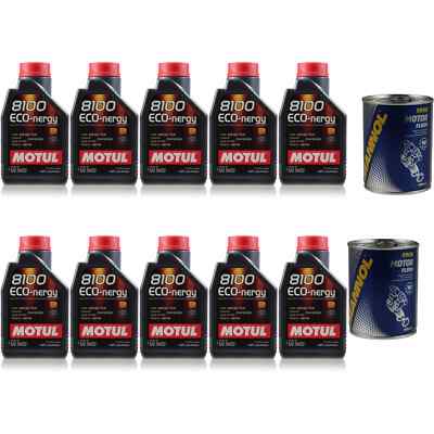 10L Motoröl Motul 8100 Eco-nergy 5W30 2x MANNOL Motor Flush ADDITIV