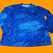 Realtree Shirt Mens XL Blue Fishing Realtree Wave Outdoors Boat Beach Water