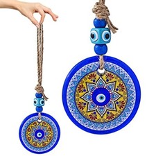 Glass Evil Eye Mandala Bead Turkish Amulet Charm Wall Hanging Ornament