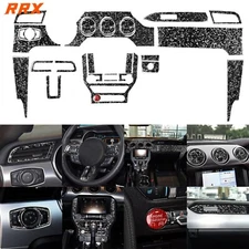 31Pcs For Ford Mustang 2015-2023 Forged Carbon Fiber Interior Dashboard Full Set