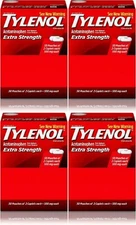 4 PACK Tylenol Extra Strength Caplet Refills 50 Pouches of 2 Caplets Total-400CT