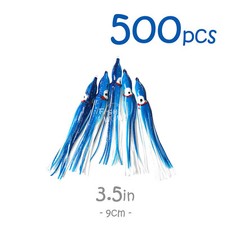 Fish WOW!® Fishing 3.5" 9cm Squid Skirt Octopus Hoochies lures lot Blue White