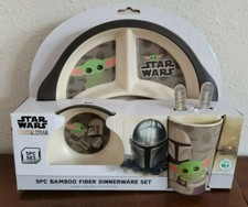 Star Wars MANDALORIAN Baby Yoda 5 PC Bamboo Child Dinnerware Set