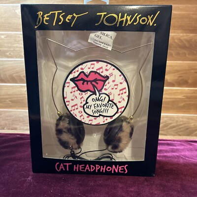 Betsy Johnson Cat headphones with  plush ear covers  NIB