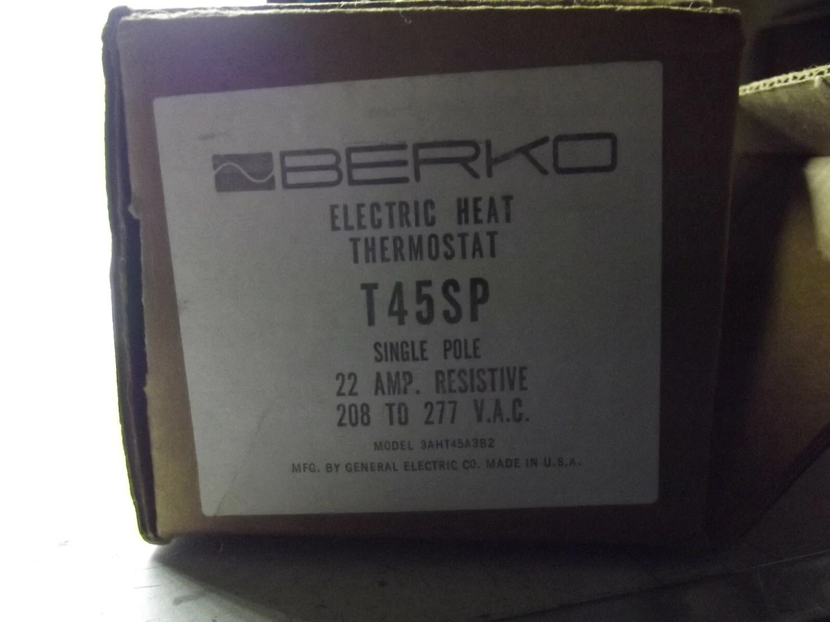 VINTAGE NOS BERCO T43SP ELECTRIC ROOM THERMOSTAT SINGLE POLE 208/277 VAC 22  AMP | eBay