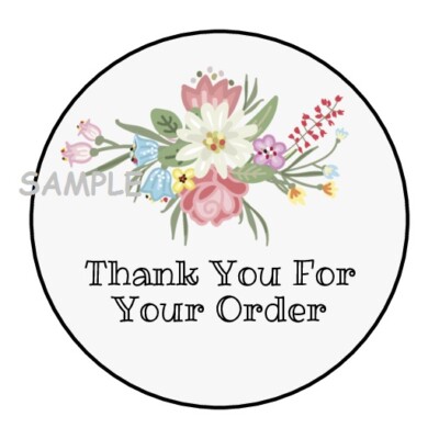 30 THANK YOU FOR YOUR ORDER ENVELOPE SEALS LABELS STICKERS 1.5" ROUND ...