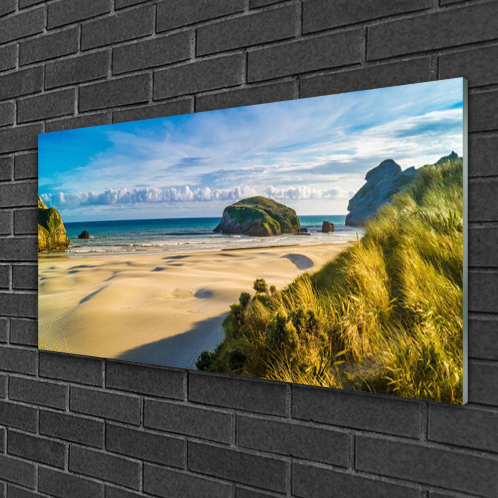 Tableau sur verre acrylique 100x50 cm impression haute définition paysage de plage