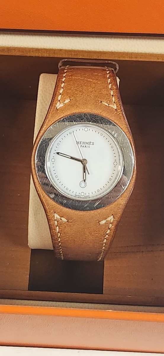 BEAUTIFUL HERMES HARNAIS HA3.410 34MM LEATHER LADIES WATCH BEAUTIFUL HERMES HARNAIS HA3.410 34MM LEATHER LADIES WATCH