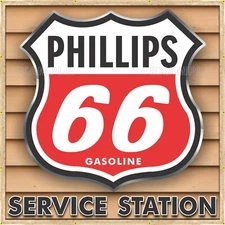 PHILLIPS 66 GAS SERVICE STATION BANNER SIGN GARAGE ART MURAL MED L XL XXL SIZES