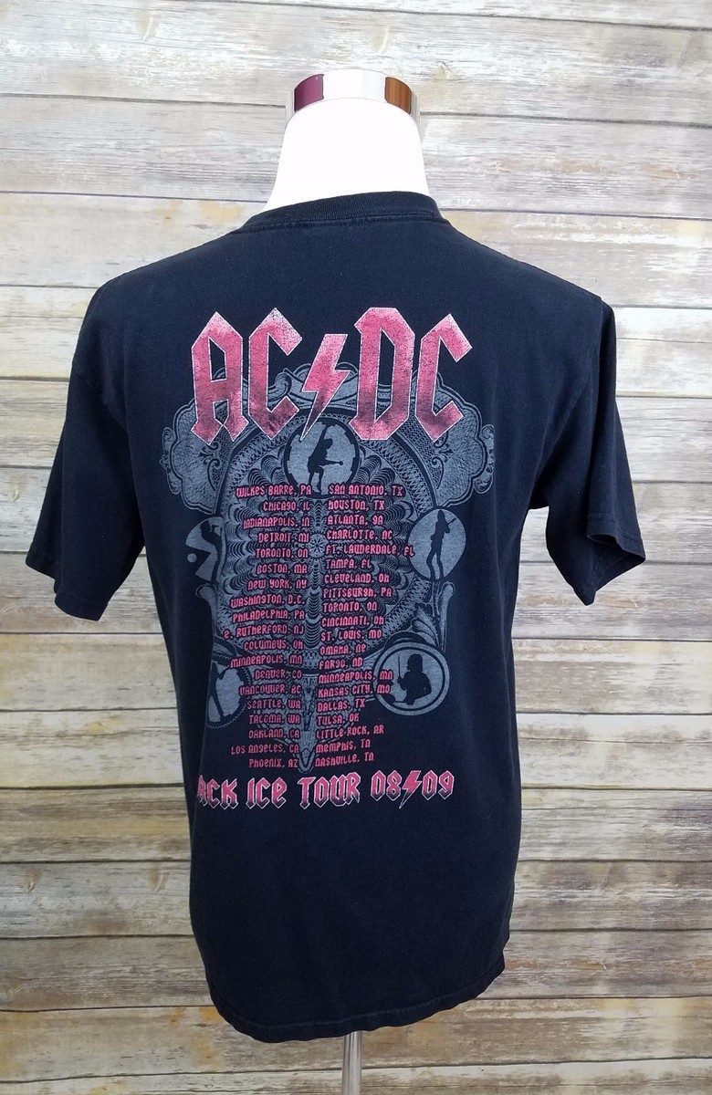 AC/DC Black Ice 08/09 US Concert Tour Black Men's Large