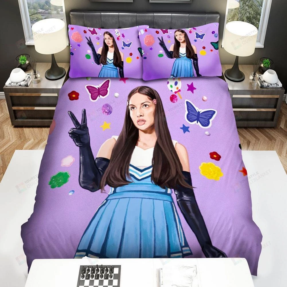 Olivia Rodrigo With Butterflies And Charm Decoration Bedding Sets
