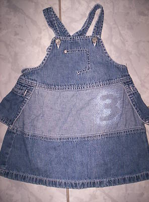 Allerliebster ''MEXX''Jeans-Latzrock, blau mit  ''3''Motiv, neuw. Gr.86