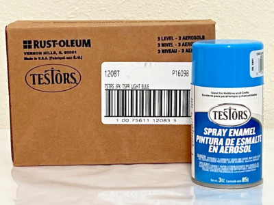 3 x Testors Spray Paint  ''  Gloss Light Blue  '' 1208T Enamel 3oz Rust-Oleum Case