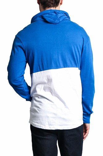 Men's Long Sleeve Color Block Kangaroo Pocket Hoodie T-shirts -17391-1094-FF8G - Picture 20 of 29