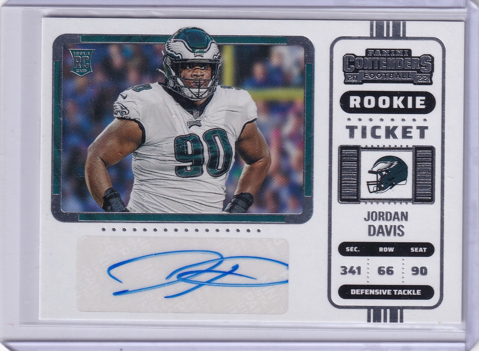 Jordan Davis 2022 Panini Contenders Variation Rookie Ticket Rc Auto