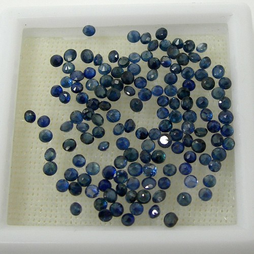 Qty 1 Round Australian Sapphire Loose Gemstone - Good Blue to Dark Blue Black - Picture 27 of 62