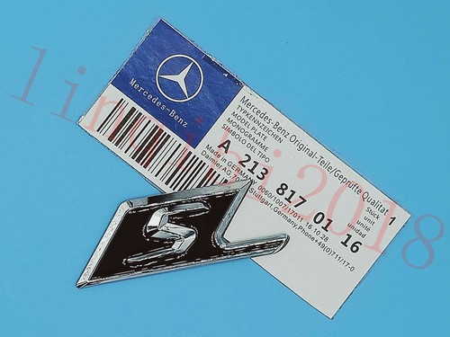 Black S Metal Emblem Badge Decal Sticker For Mercedes Benz S AMG E S CL SL Class - Picture 5 of 7