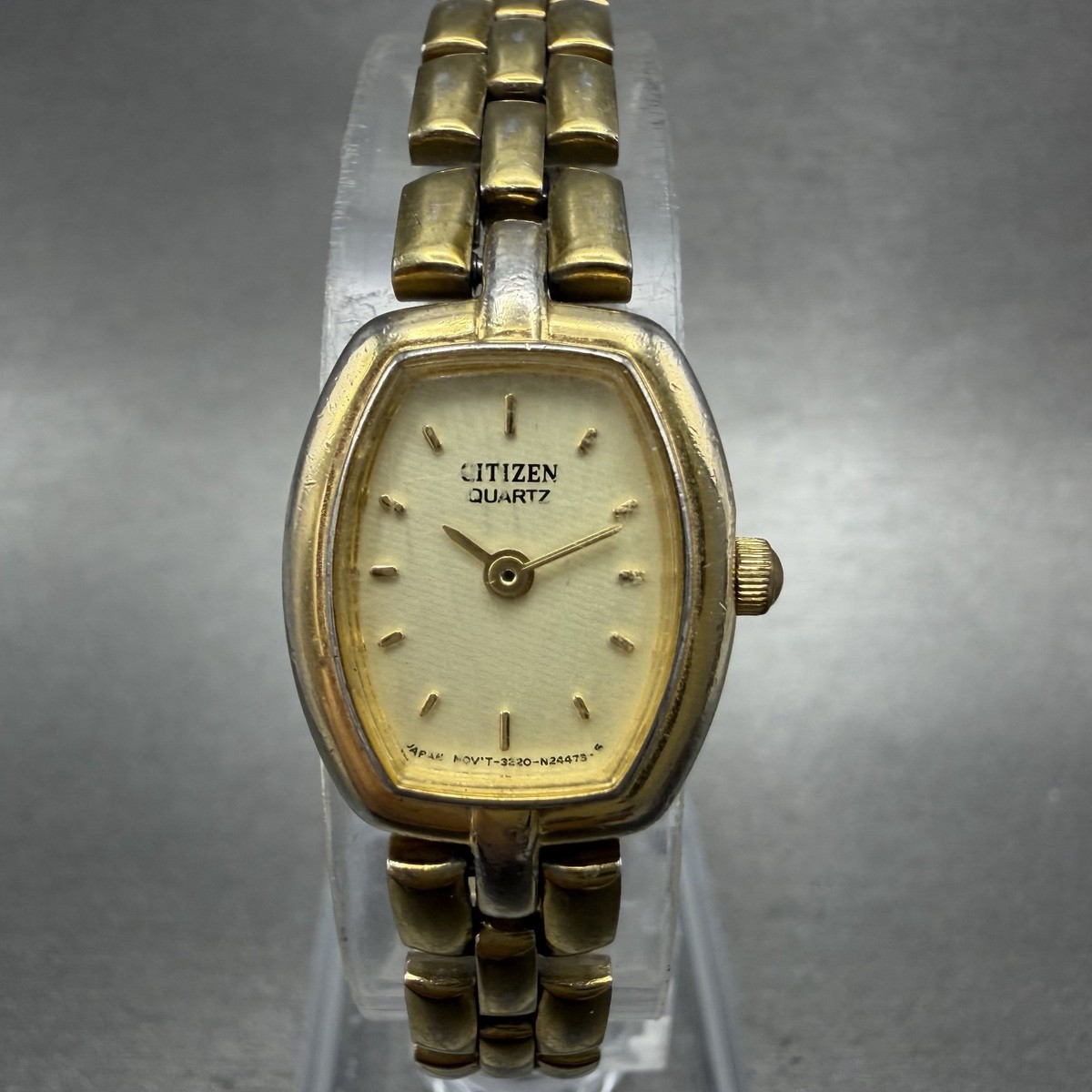 Citizen Watch Women 17mm Champagne Dial Gold Tone Oval 3220-S41207