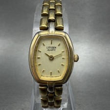 Citizen Watch Women 17mm Champagne Dial Gold Tone Oval 3220-S41207 New battery