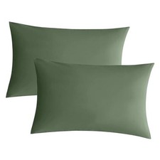 Pillowcases Standard Set of 2 Cotton Envelope Pillow Standard 20" 26" Green