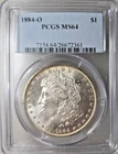 1884-0 US Morgan Silver Dollar PCGS Mint State 64 (VAM-38 Doubled 1)