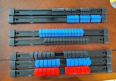7 PC ABS Socket Organizer Portable Socket Rail Holder for Toolbox 1/4'' 3/8'' 1/2''