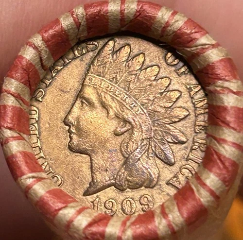 Unsearched Old Wheat Penny Roll Vintage Cents- Hi Grade BU 1909 Indian Head Cent
