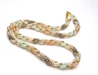 Vintage Twisted Pearl Necklace Multi Strand Multi Color Costume Jewelry