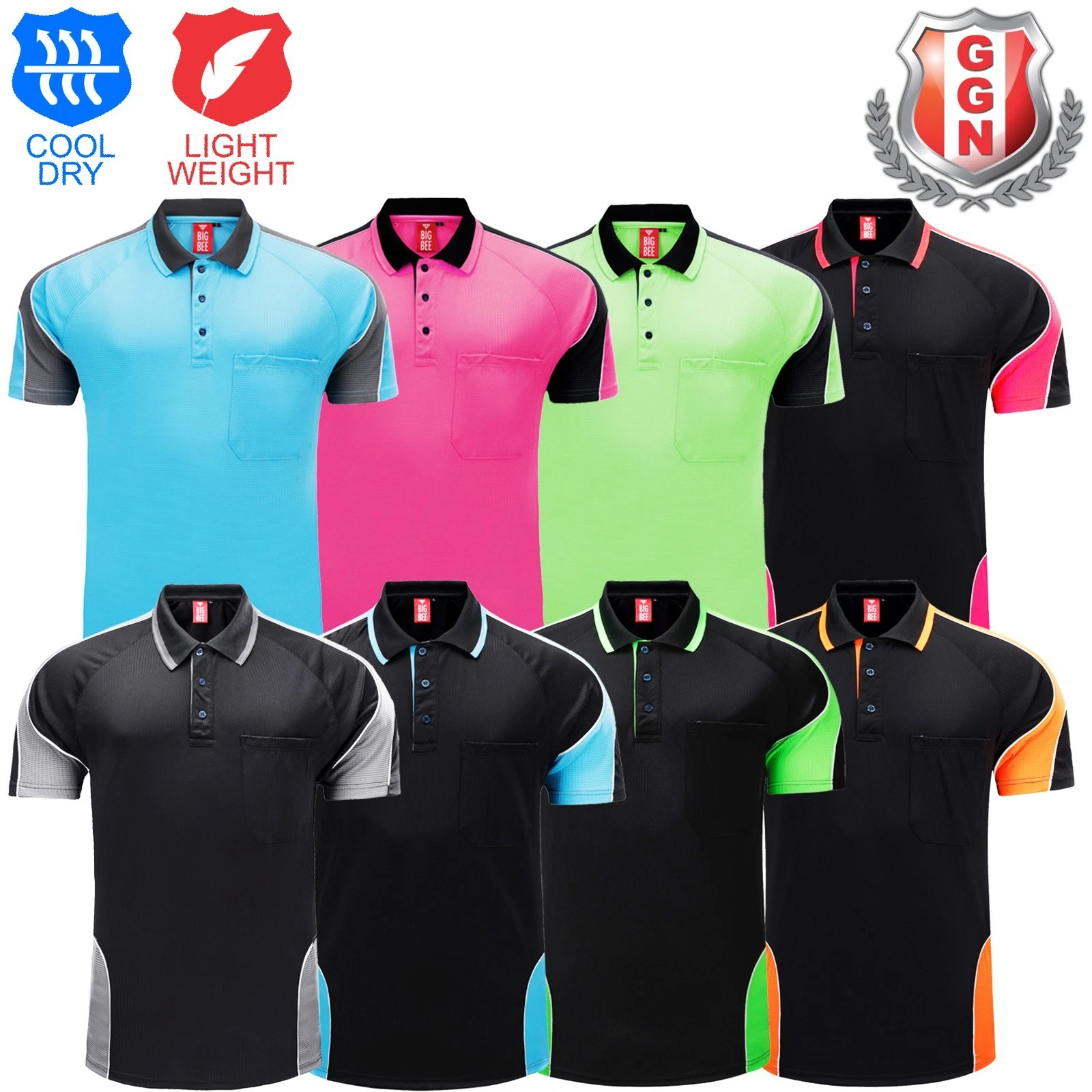 Mens Work Polo Shirt Short Sleeve Chest Pocket Cool Dry Uniform
Opens in a new window or tab