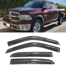 Dodge Ram Rain Guards Window Visors Deflectors Exterior Tape 4PCS Smoke 2009-202