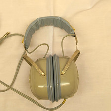 Standard Over-Ear Wired Headphones Gray/Blue 1/4 in Plug 6 ft Adjustable